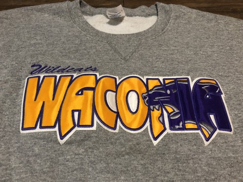 True Vintage Waconia Wildcats Minnesota High School Small Gray Sweatshirt - Picture 3 of 11