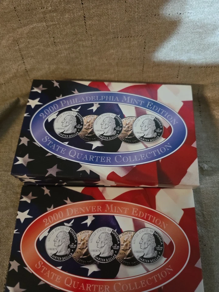 4 sets of 2000 Denver Mint Edition State Quarters Collections P & D w COA In Box - Image 2 of 4