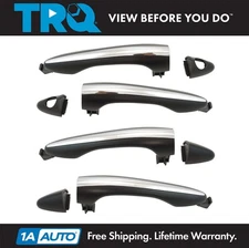 TRQ 4 Piece Front & Rear Exterior Outside Door Handle Set Black & Chrome for Kia