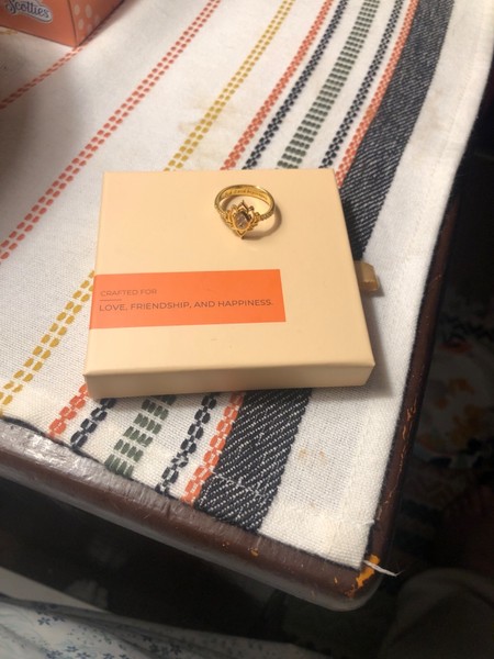 Alternate view of Gold Plated Sterling Silver F$&@ Begin Again Inscribed Lotus Ring Size