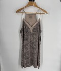 Alfani Intimates Womens Mini Nightdress Size XXL Taupe Animal Print Jersey Knit