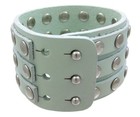 Zeckos Leather 3 Row Metal Studs Wristband Wrist Band — photo 2