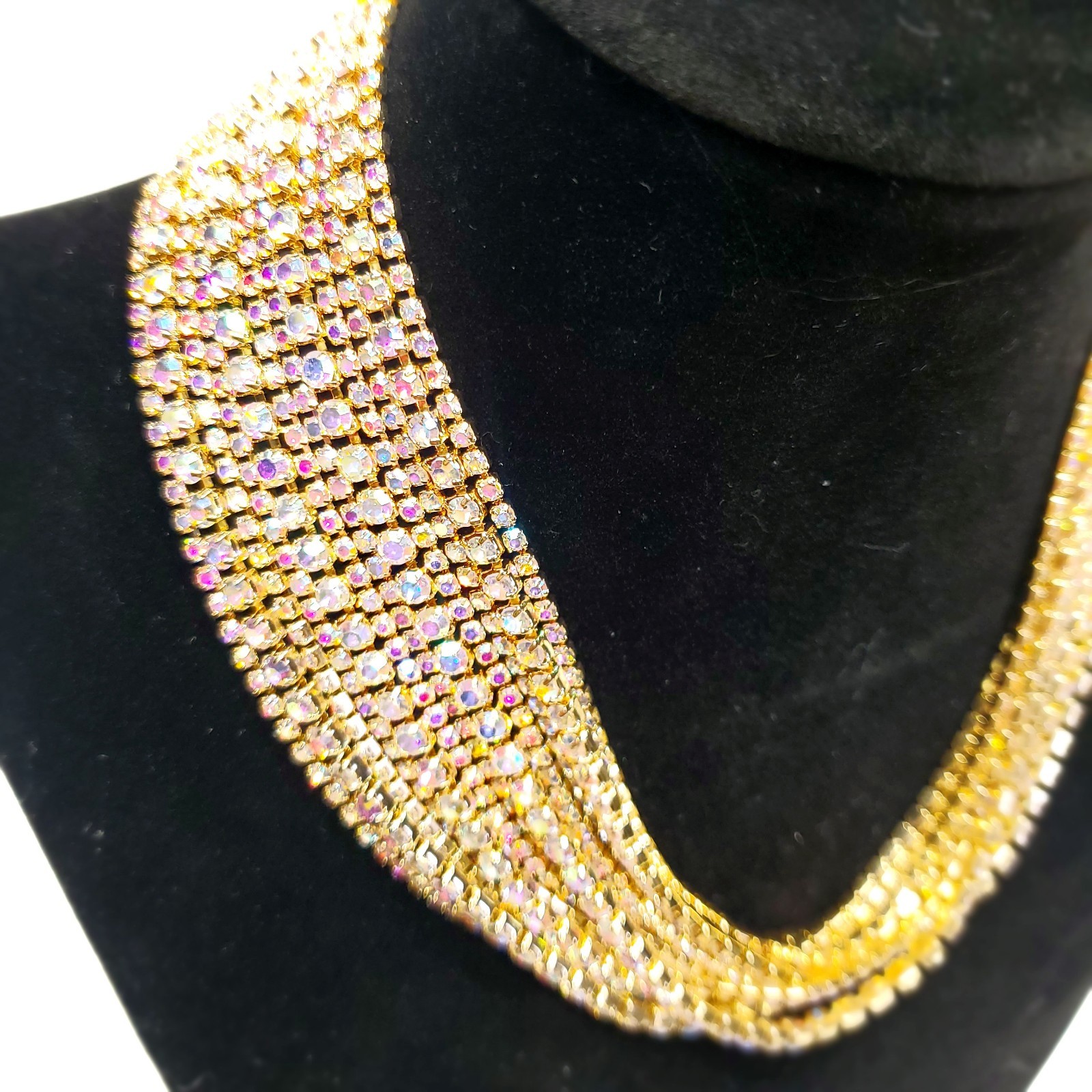 Multilayer Rhinestone Statement Necklace Luxury S… - image 11
