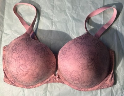 38 DDD *BODY BY VICTORIA* SECRET Push Up FULL COVERAGE BRA Pink Lily Floral