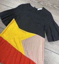 Stella McCartney Youth Girls Angeline Color Block Flare Sleeve Dress Black 5T