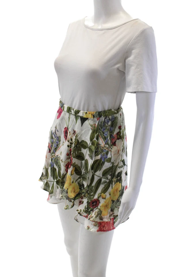 Haute Hippie Womens Silk Floral Elastic Waisted Colorblock Shorts Size XS - Image 2 of 4