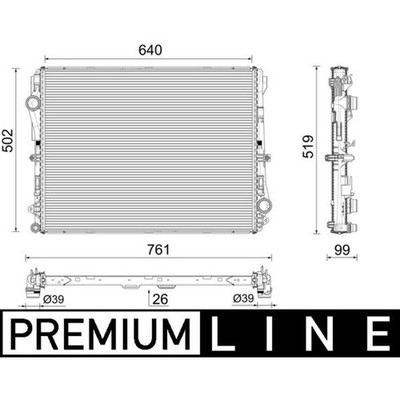 KÜHLER WASSERKÜHLER MOTORKÜHLER HINTEN FÜR MERCEDES-BENZ 0995001803 NEU