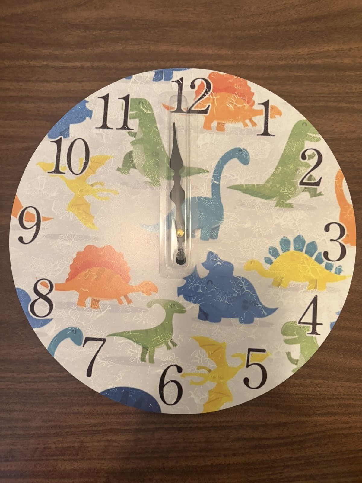 Dinosaur Children's Wall Clock 12 inches Diameter NEW NEVER USED photo Dinosaur Children's Wall Clock 12 inches Diameter NEW NEVER USED photo