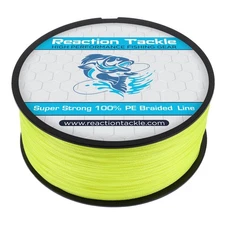 Reaction Tackle Braided Fishing Line, Hi-Vis Yellow, 30LB, 300yd