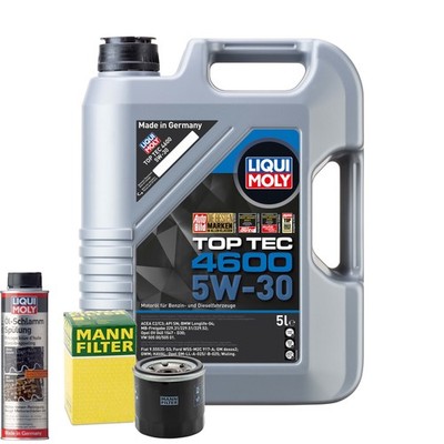 Motoröl 5W30 LIQUI MOLY Top Tec 4600 5L +MANN Ölfilter +Ölschlammspülung