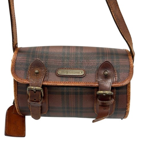 572 Polo Ralph Lauren Shoulder Bag Checked Brown Vintage Limited Edition VHTF Ra - Picture 3 of 14