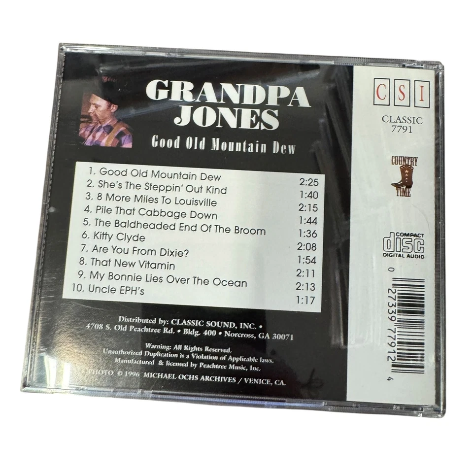 Grandpa Jones - Good Old Mountain Dew CD 1996 Classic Country CSI — 第 2/2 张图片