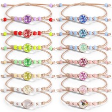 Lot of 14 Friendship Bracelets, Adjustable, Suitable for Party Bags