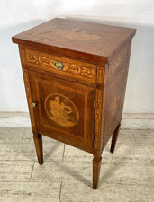 ANTICO COMODINO INTARSIATO LEGNO STILE LUIGI XV epoca '900 CASSETTO ANTA RIPIANO