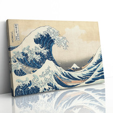 Hokusai, The Great Wave off Kanagawa Canvas Framed Print Picture Wall Art