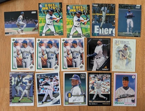 Ken Griffey Jr. Baseball Card Lot, 15 Cards Total