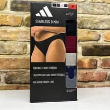 Adidas Underwear Women  s Medium Black Bikini 4 Pack Seamless Stretch Comfortable
