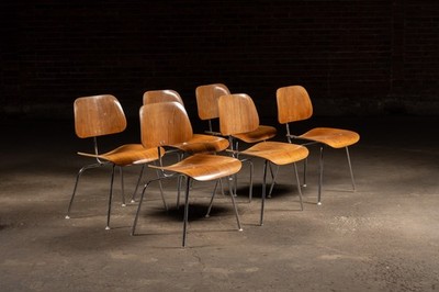 Set of Six Mid-Century Eames DCM Dining Chairs by Herman Miller