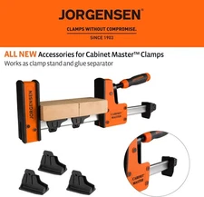 Jorgensen Cabinet Master 2-in-1 Glue Separator & Clamp Stand (3PK) Rear Stopper