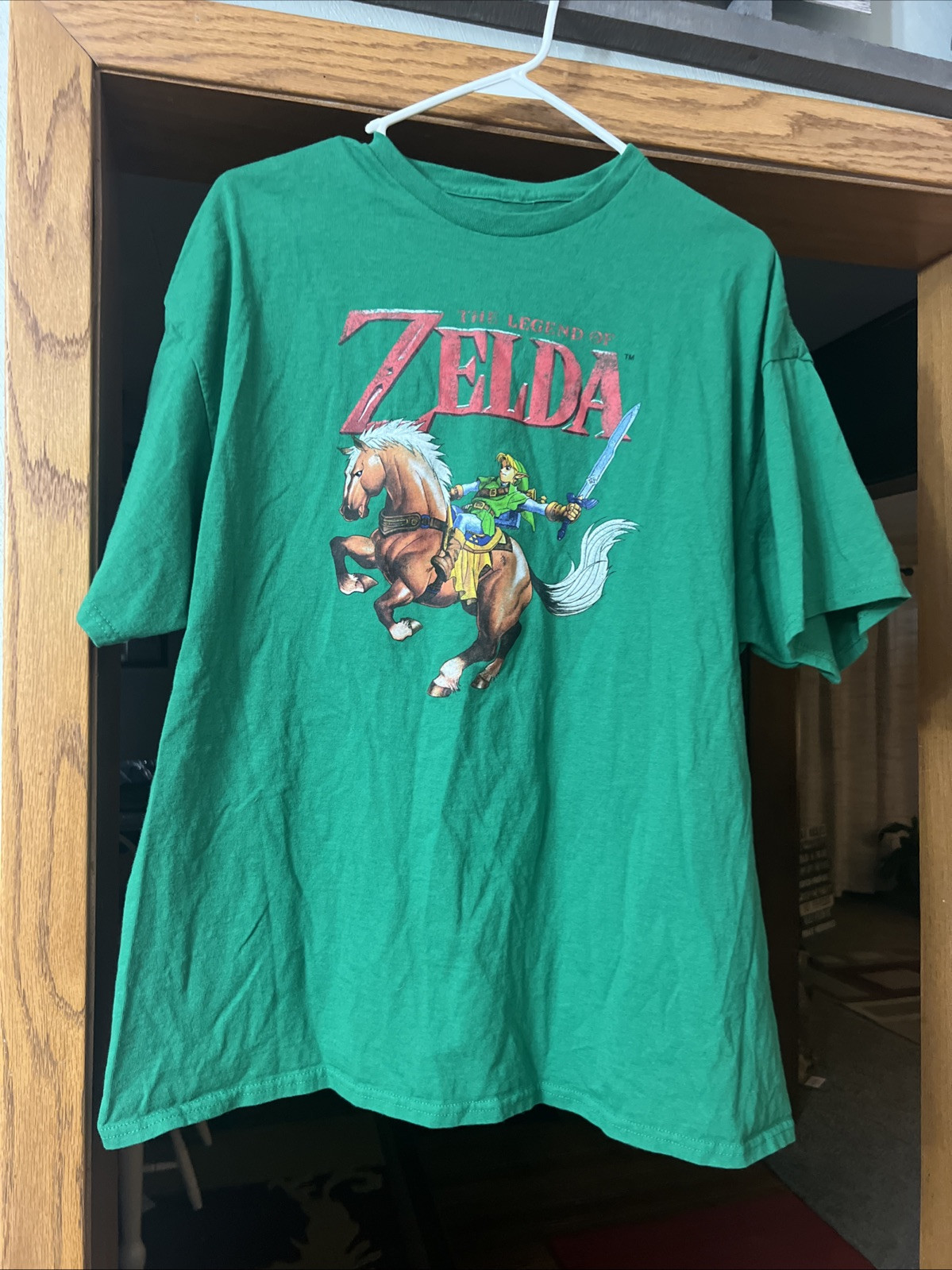 Nintendo Legend of Zelda Graphic T Shirt 2XL Ocarina of Time Link Nintendo Green