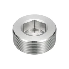 1Pcs Socket Pipe Plug, NPT 1-1/2"Stainless Steel Hex Thread Pipe Caps, Silver