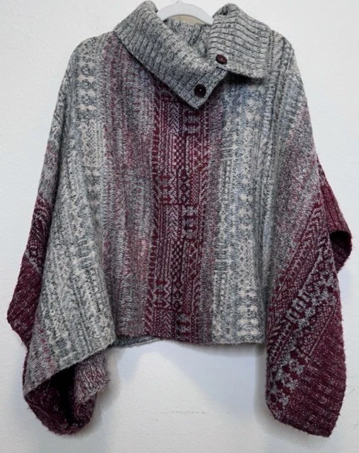 FREE PEOPLE WILLOW PONCHO SWEATER WOOL ALPACA BLEND Oversized XS
Opens in a new window or tab