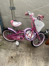 RoyalBaby pink mermaid girl’s kids children bike in size 14” with stabilisers.