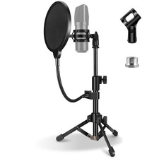 Mic Stand Desk, Table Mic Tripod Desktop Mic Stand Height Adjustable Small Mi...