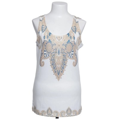 Butik Emmerich, Tank­top, Größe: L, Weiß/Blau/Beige, Elasthan/Polyester #sSe