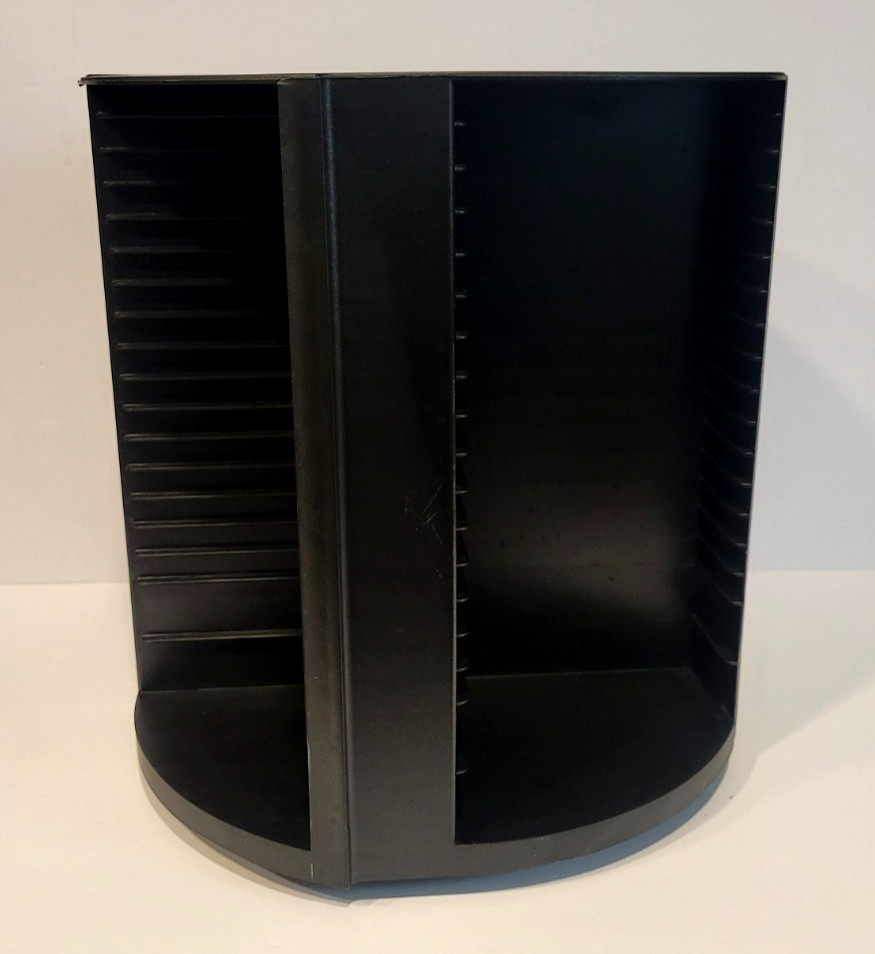 LASERLINE 80 CD Storage Spinning Carousel Rack Tower Rotating Black Round