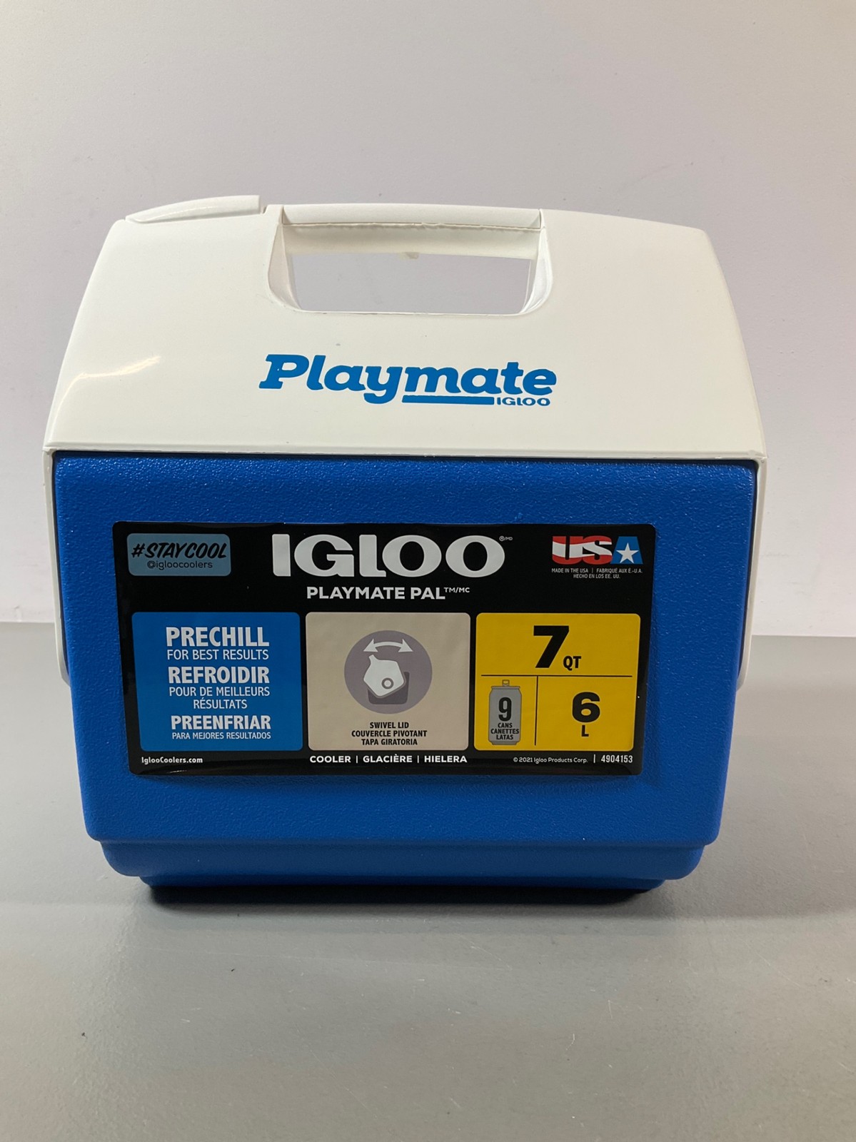 Igloo Playmate 6.32L Cool Box - Sneaky Blue/White, Easy-Access Lid, Secure &