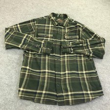 Orvis Shirt Mens XL Green Plaid Flannel Long Sleeve Button Up Casual Workwear
