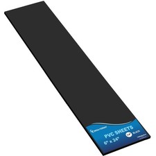 Expanded PVC Plastic Sheets - 6" X 24" Black Rigid Sheet for Crafts, Signage,...
