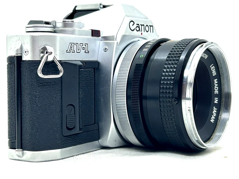 【EXC+5】 Cámara fotográfica Canon AV-1 35 mm con lente FD 50 mm F1,8 "O", correa de Japón Foto 3 de 4