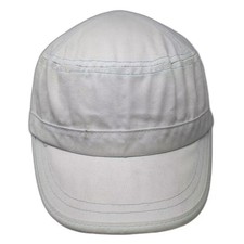White Army Cap Hat One Size Adjustable Cotton Cadet Strapback Seam Tape Eyelets
