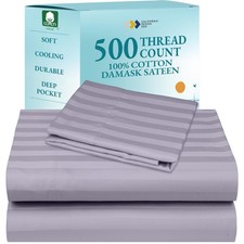 California Design Den Twin XL Sheet Set 100 Cotton Cooling Deep Pockets 500TC