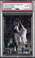 1999 STADIUM CLUB CHROME 1ST DAY ISSUE #118 RANDY MOSS #/100 PSA 10