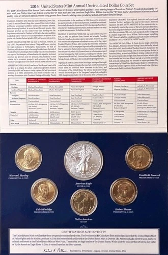 2014 US Mint Annual Uncirculated Coin Set with Silver Eagle