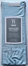 Wamsutta Sateen 525 TC 100 Pima Cotton Oversized FULL Flat Sheet -Blue Suede