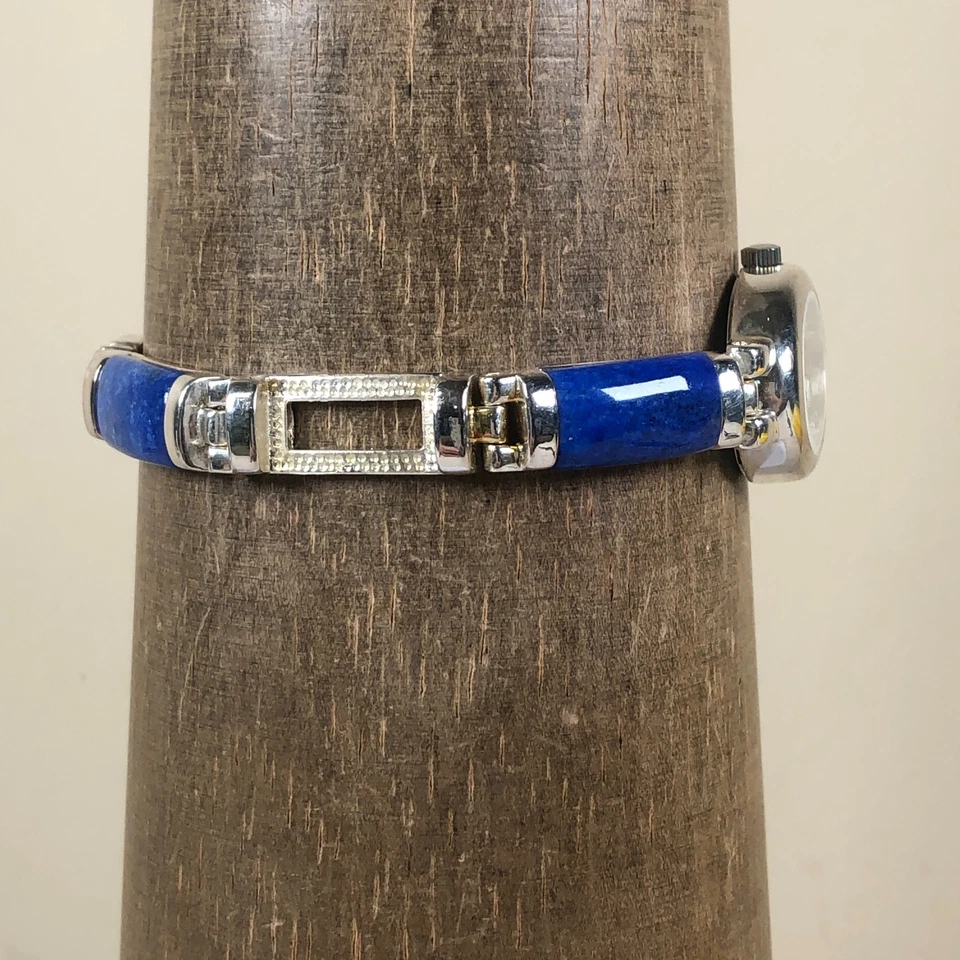 Aria женщин моды лазурит серебряный браслет овальный кварц аналоговый 20 мм часы 7» - Изображение 3 из 4