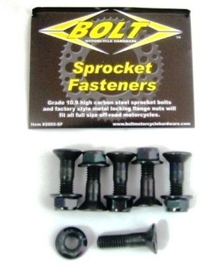 Bolt MC Hardware Sprocket Fasteners - Black - 2008-HS.B