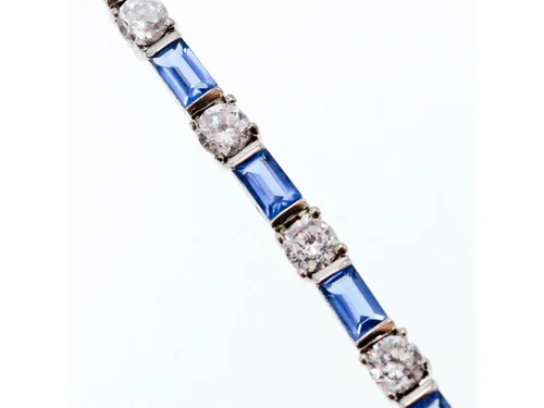 VALENTINO BRACCIALE ARGENTO 925 ZIRCONI BLU E BIANCHI MISURA 7 IN