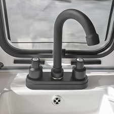 1x Black Plated Stainless Steel Outlet Pipe Kitchen Sink Bathroom Caravan Faucet