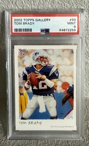 2002 TOPPS GALLERY #50 TOM BRADY PSA 9 MINT NEW ENGLAND PATRIOTS GOAT 🐐
