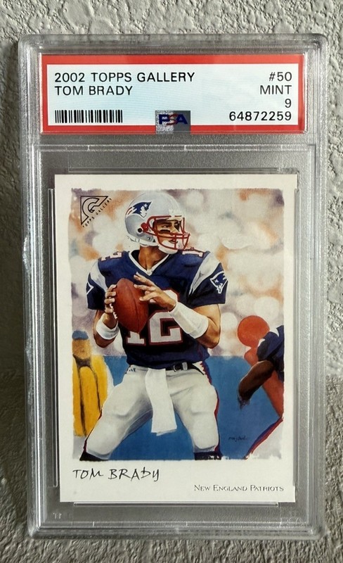2002 TOPPS GALLERY #50 TOM BRADY PSA 9 MINT NEW ENGLAND PATRIOTS GOAT 🐐