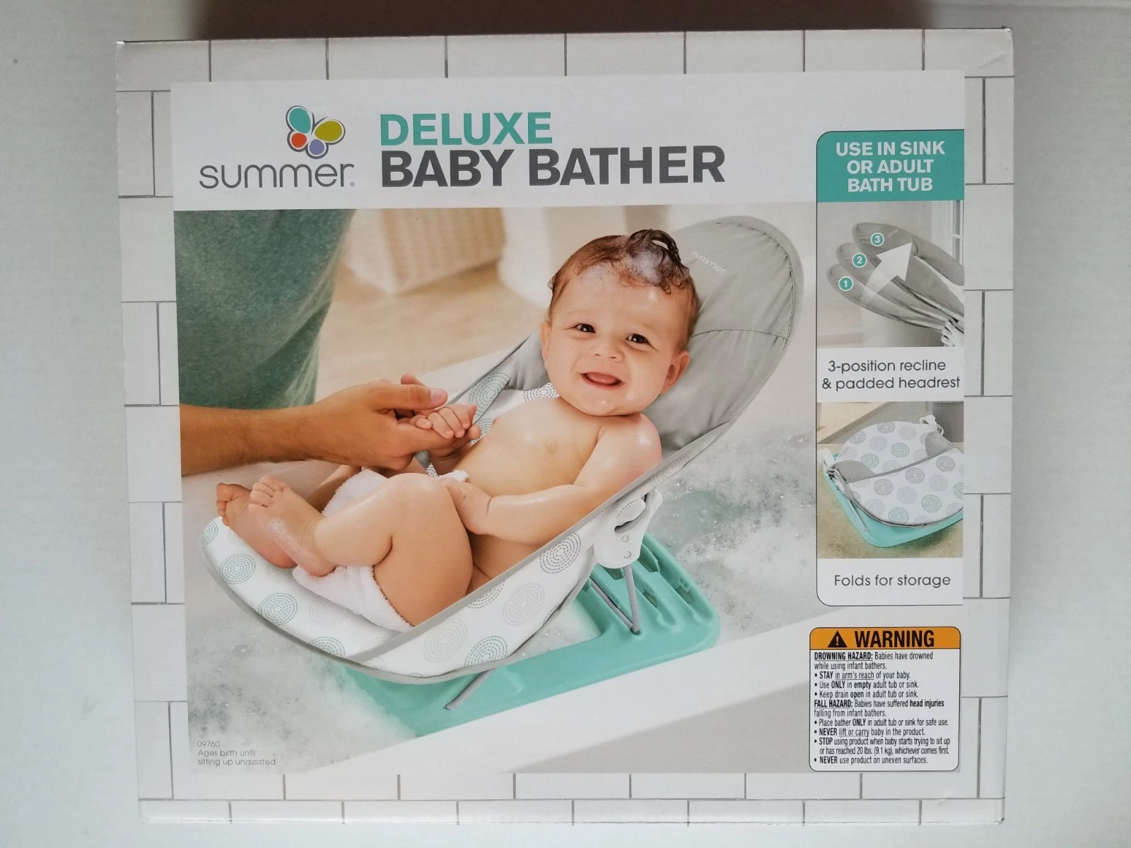 Summer Infant Deluxe Baby Bather Dashed Dots Gray/Aqua
Opens in a new window or tab