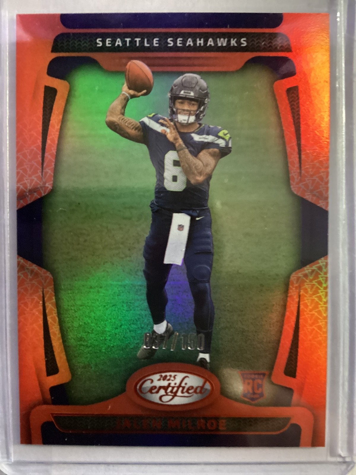 2025 Panini Certified - Jalen Milroe - Mirror Orange /150 !!! (RC) #155 Seahawks