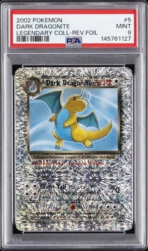 2002 POKEMON LEGEND COLL #5 DARK DRAGONITE-REVERSE FOIL PSA 9
