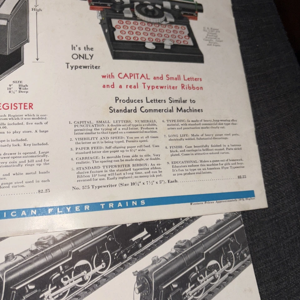 Catálogo de trenes American Flyer 1937 vintage - trabajo 1014 / miniatura Tru-model Foto 4 de 4