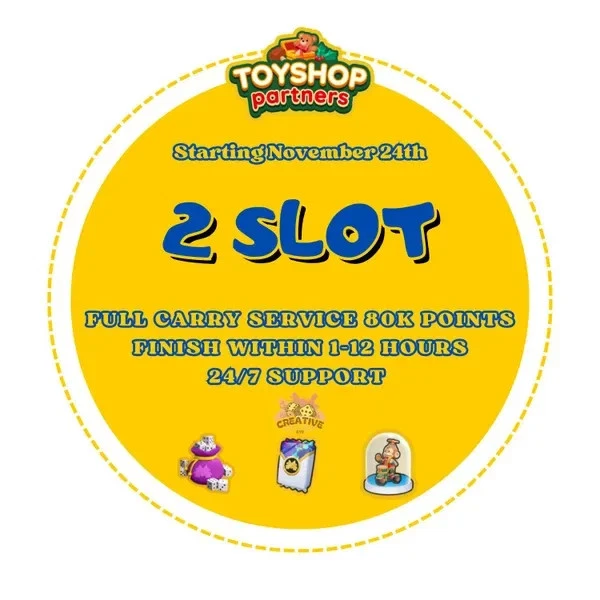 2 X SLOT MONOPOLY GO PARTNERS EVENT - TOYSHOP PARTNERS ( FULL CARRY 80K POINT)